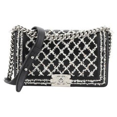 Chanel Boy Flap Bag Sequin Quilted Calfskin Old Medium