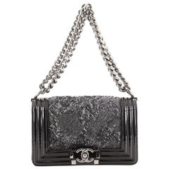 Chanel Boy Flap Bag Sequin with Patent Small