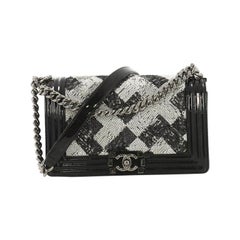 Chanel Boy Flap Bag Sequin with Patent Small