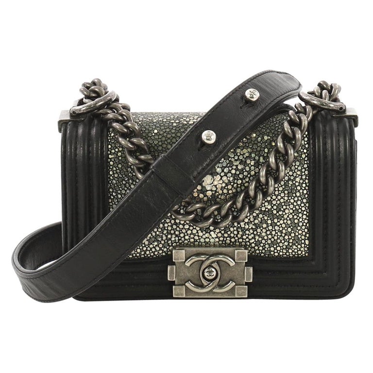 Chanel Black Quilted Lambskin And Green Stingray Small Boy Bag Silver  Hardware, 2012 Available For Immediate Sale At Sotheby's