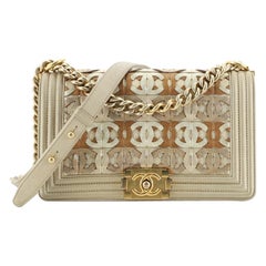 Chanel Boy Flap Bag Woven Leather Old Medium