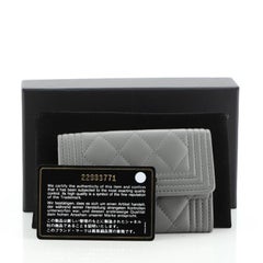 Chanel Boy Flap Card Case Quilted Lambskin