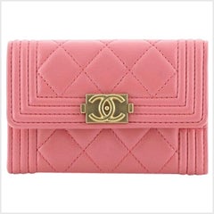 Chanel Boy Flap Card Case Quilted Lambskin