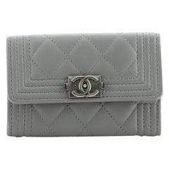Chanel Boy Flap Card Case Quilted Lambskin