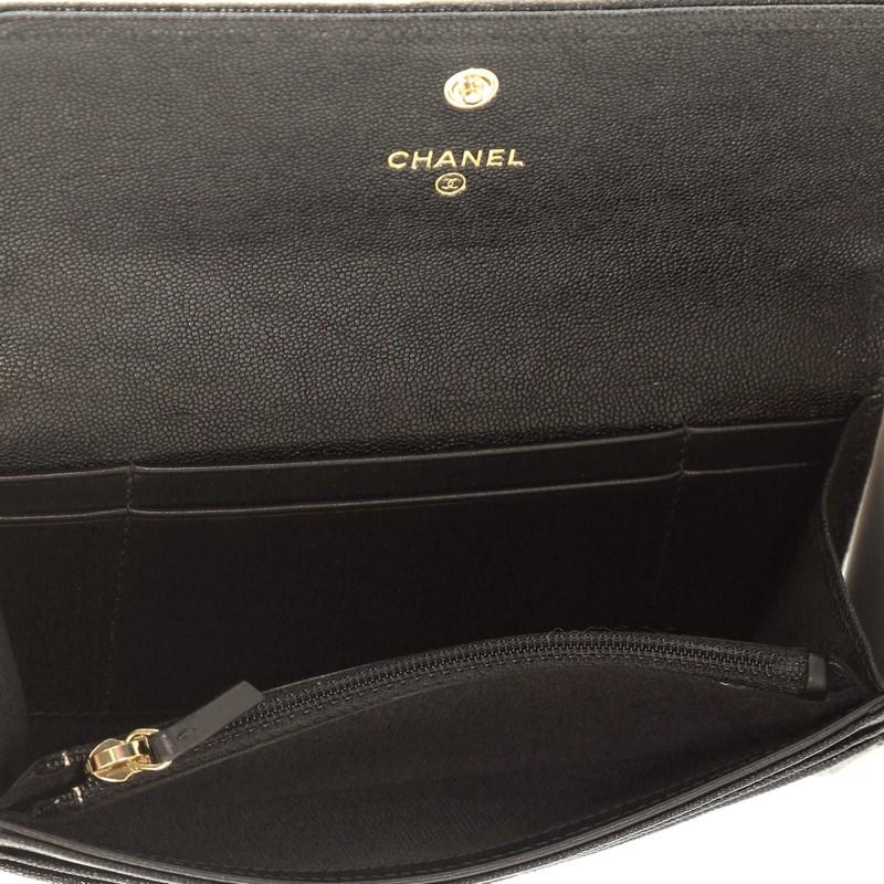 Chanel Boy Flap Wallet Quilted Caviar Long  In Good Condition In NY, NY