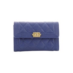 Chanel Boy Flap Wallet Quilted Caviar Small