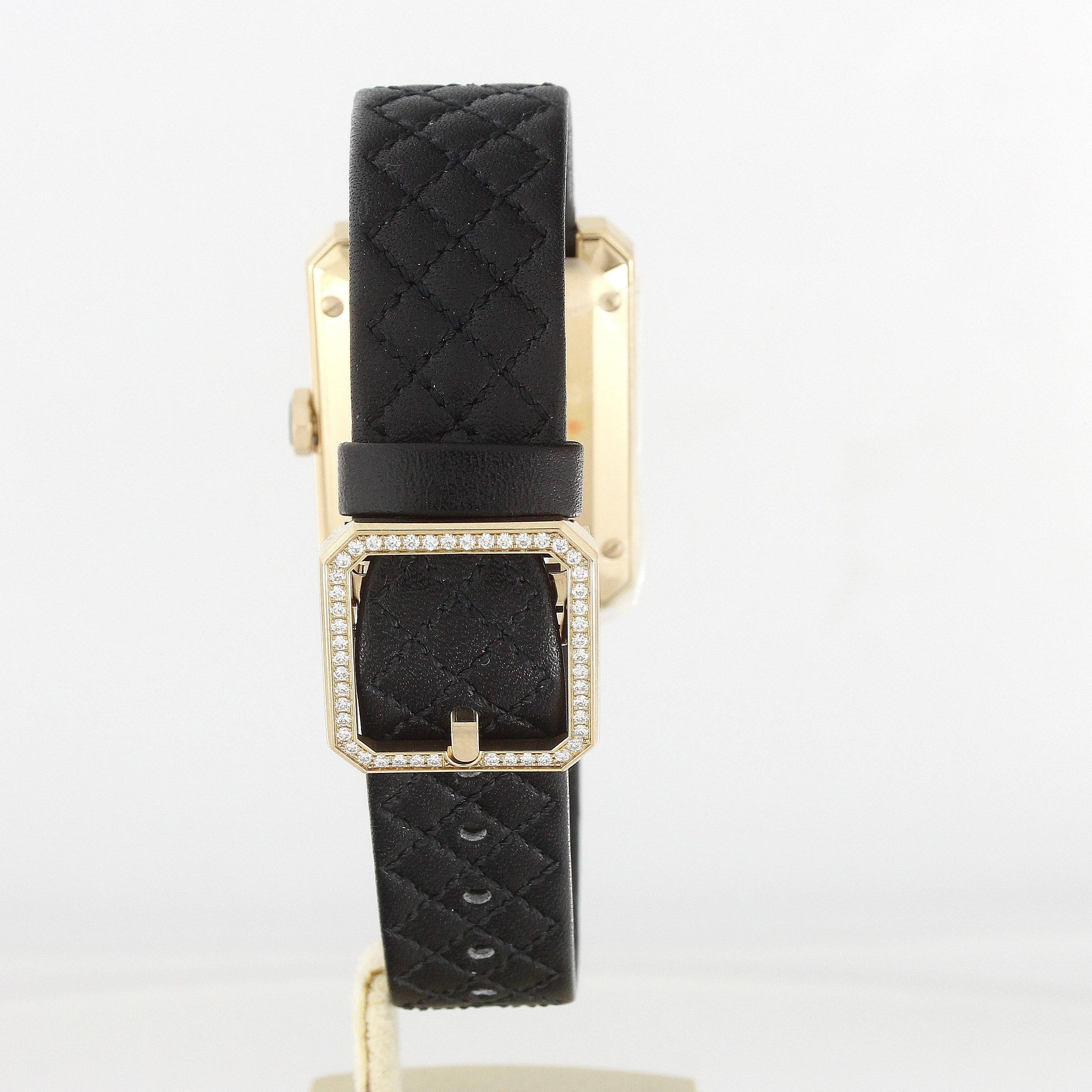 Chanel Boy-Friend Damenarmbanduhr H6591 aus Roségold mit Diamanten im Angebot 3