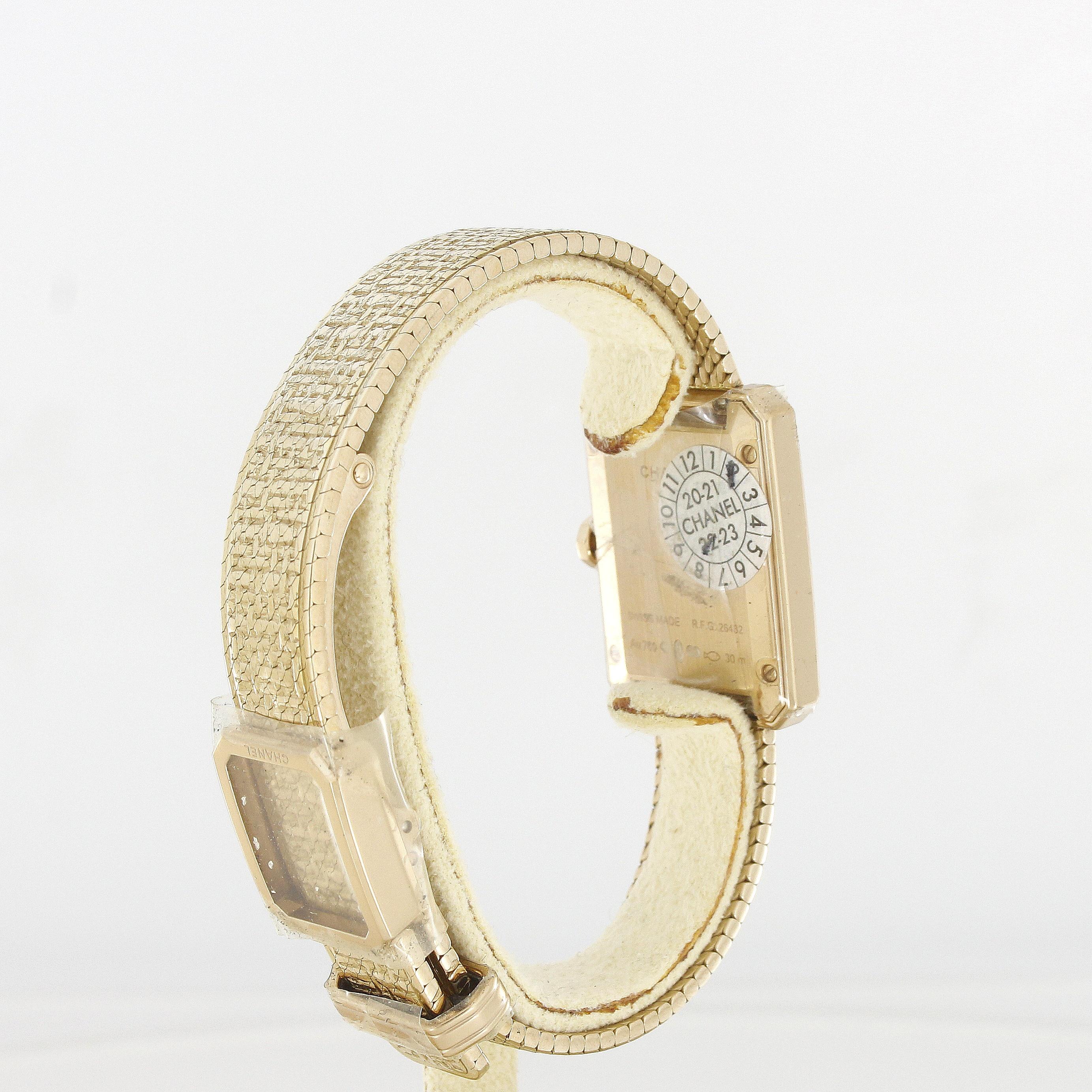 Chanel Boy-Friend Tweed Damenarmbanduhr H4881 Roségold Diamanten im Angebot 1