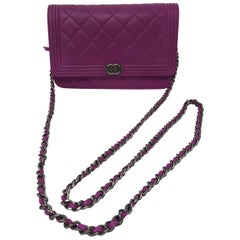 Chanel Boy Fuschia Wallet On A Chain Bag 