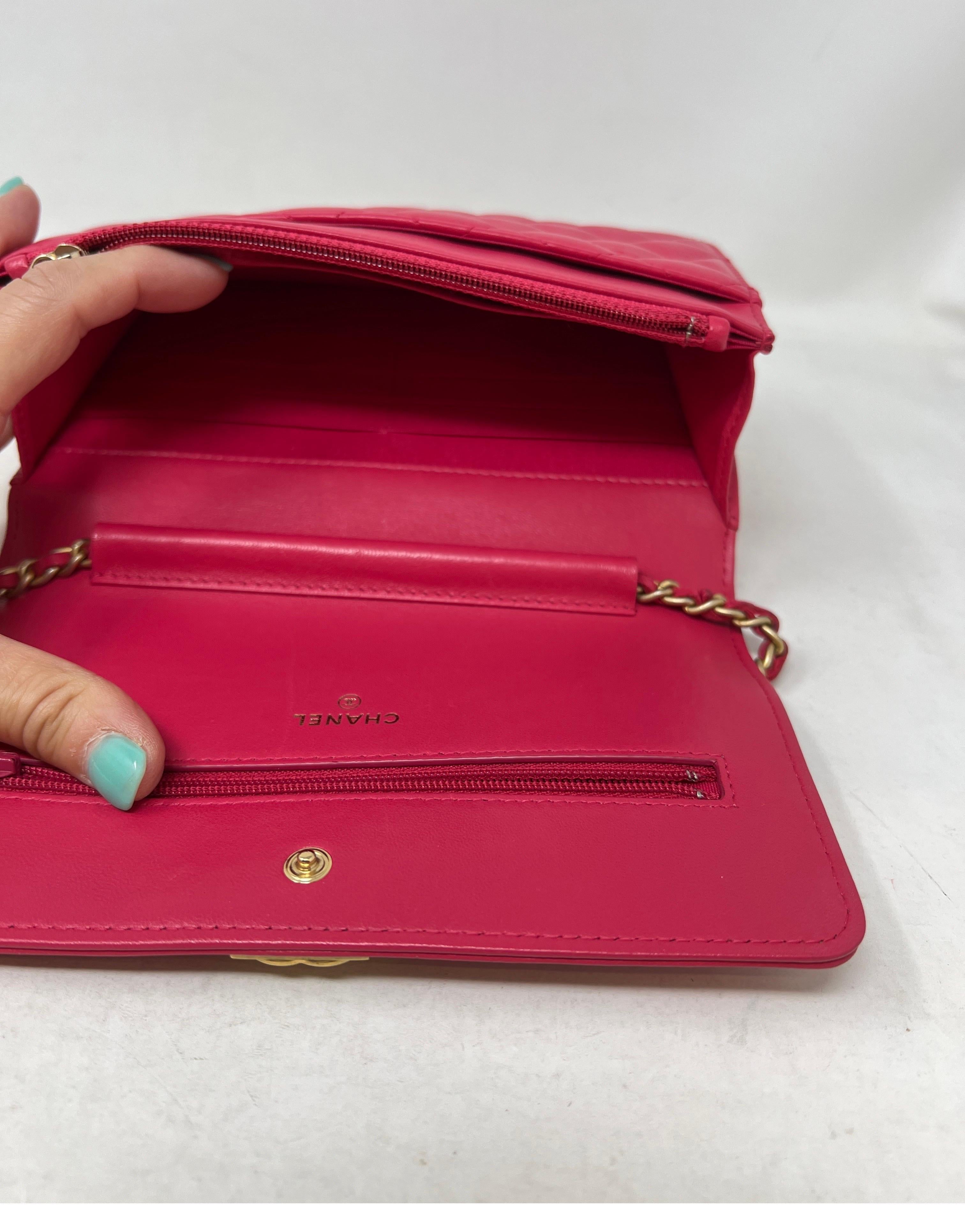 Chanel Boy Hot Pink Wallet On A Chain Bag 6
