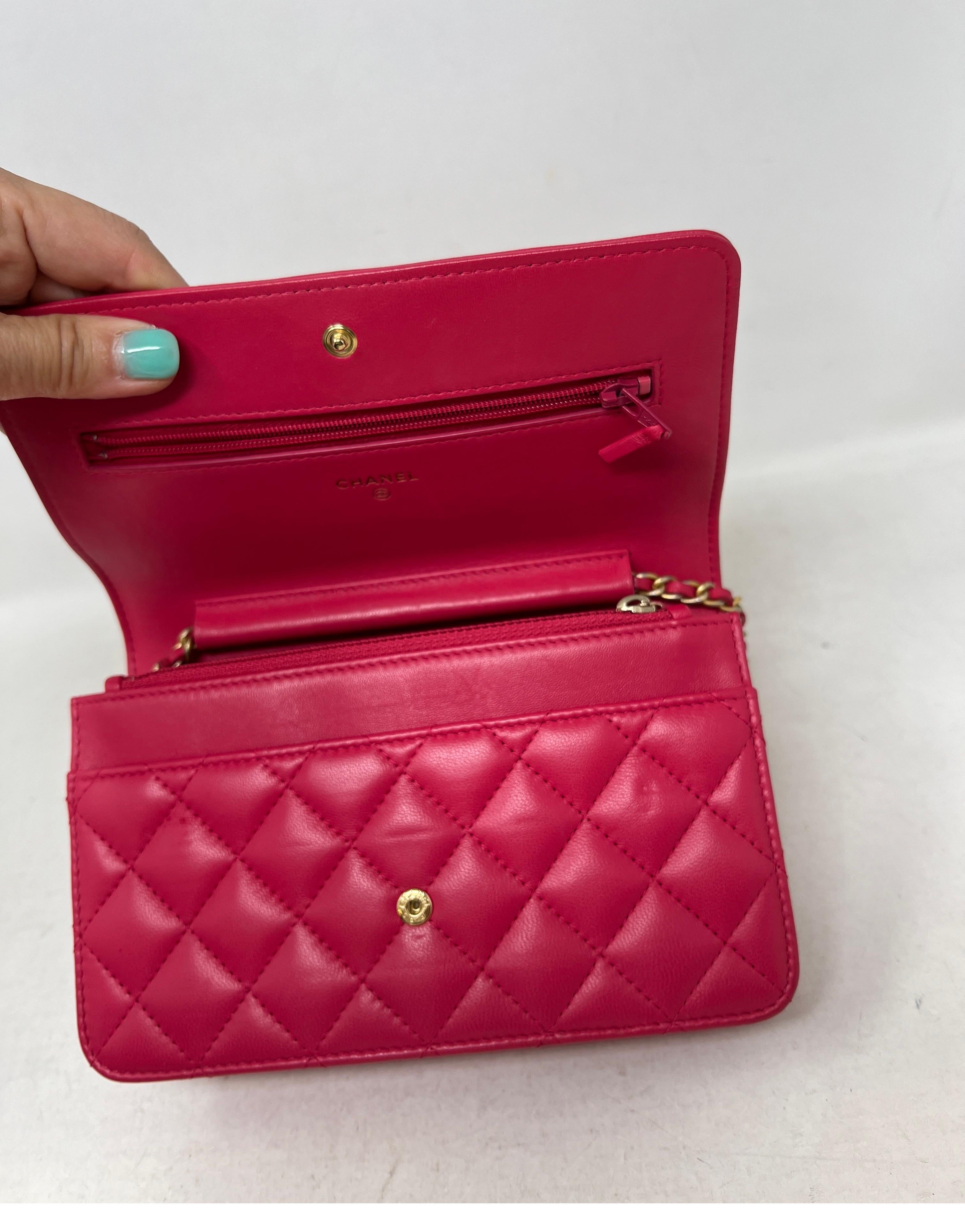 Chanel Boy Hot Pink Wallet On A Chain Bag 1