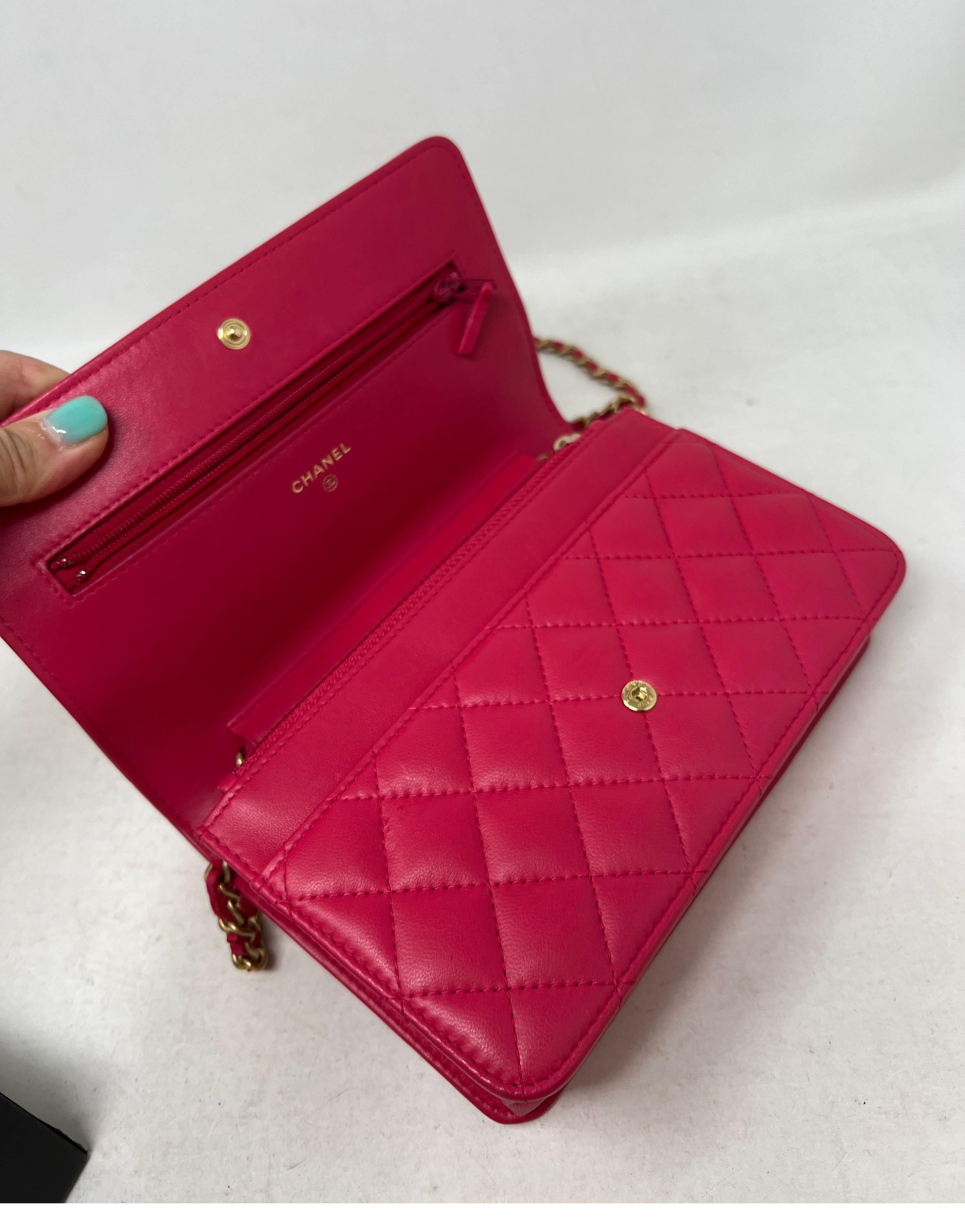 Chanel Boy Hot Pink Wallet On A Chain Bag 2