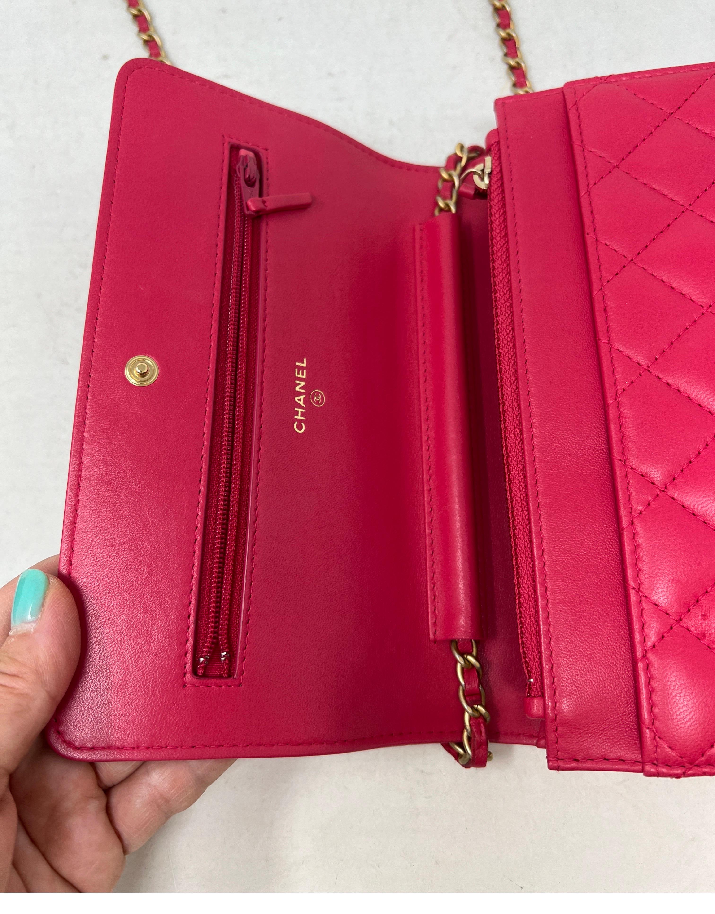 Chanel Boy Hot Pink Wallet On A Chain Bag 4