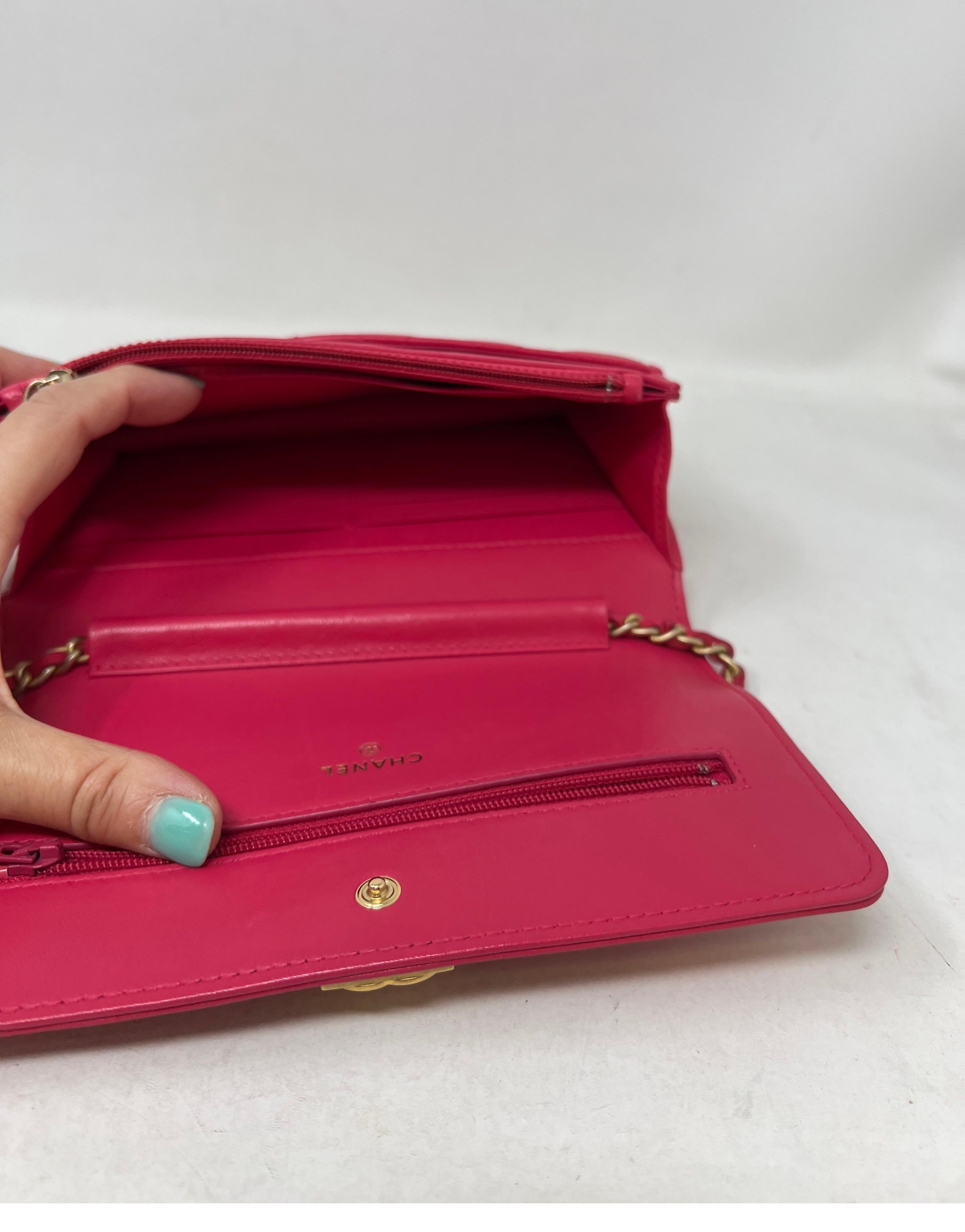 Chanel Boy Hot Pink Wallet On A Chain Bag 5