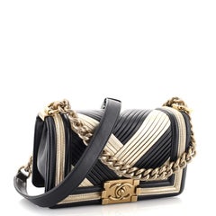 Chanel Boy in Rome Flap Bag Pleated Calfskin Small