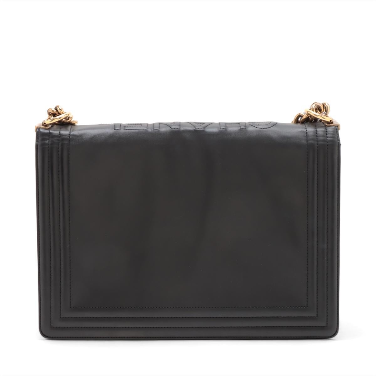 Nero Chanel Boy Borsa a tracolla grande in pelle d'agnello nera * PREORDINE * in vendita