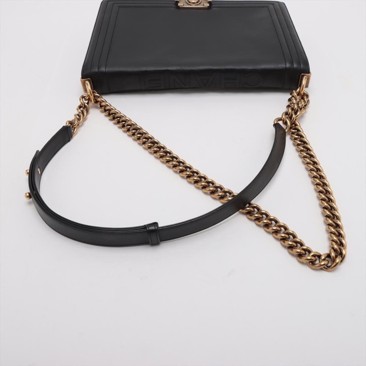 Chanel Boy Borsa a tracolla grande in pelle d'agnello nera * PREORDINE * in vendita 2
