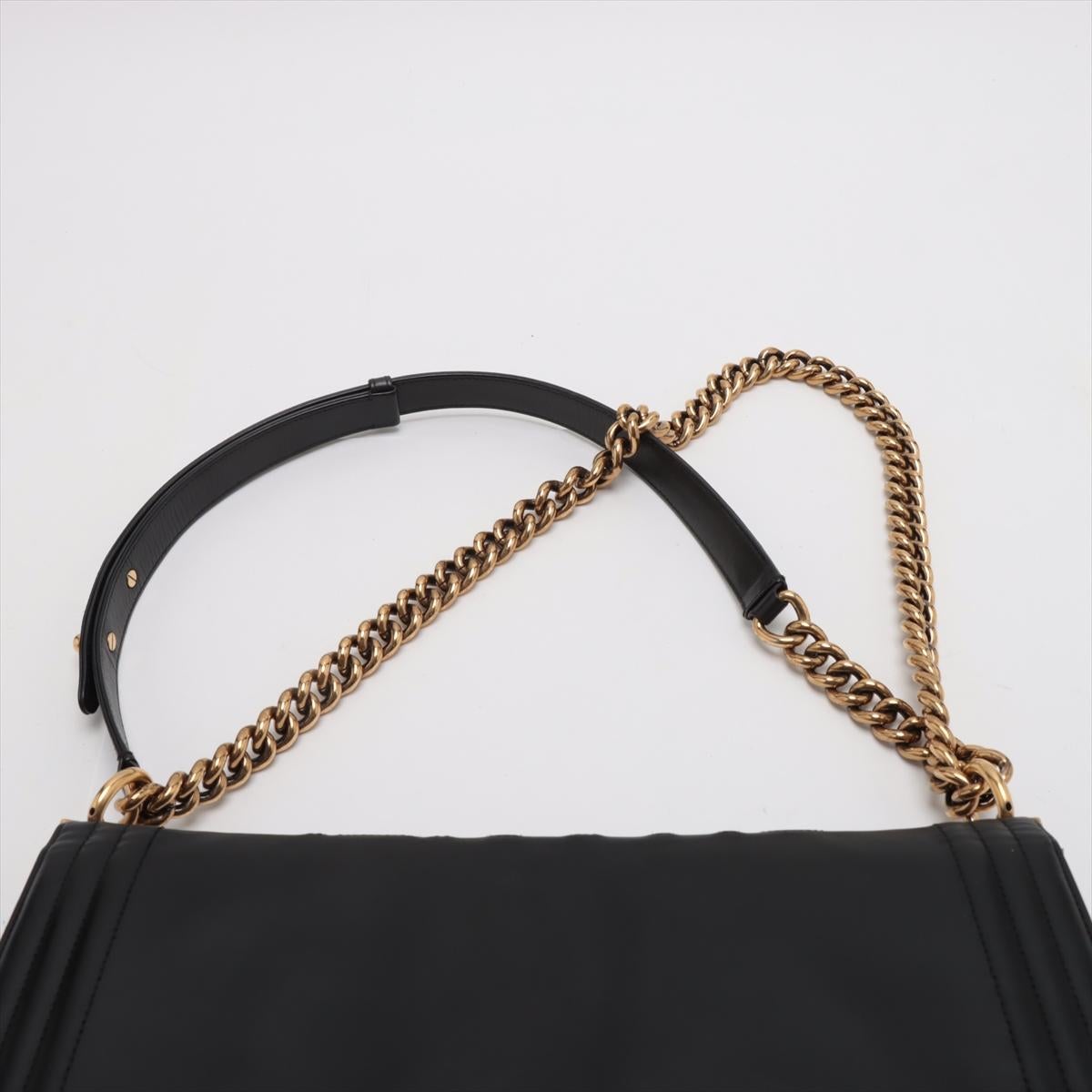 Chanel Boy Borsa a tracolla grande in pelle d'agnello nera * PREORDINE * in vendita 3