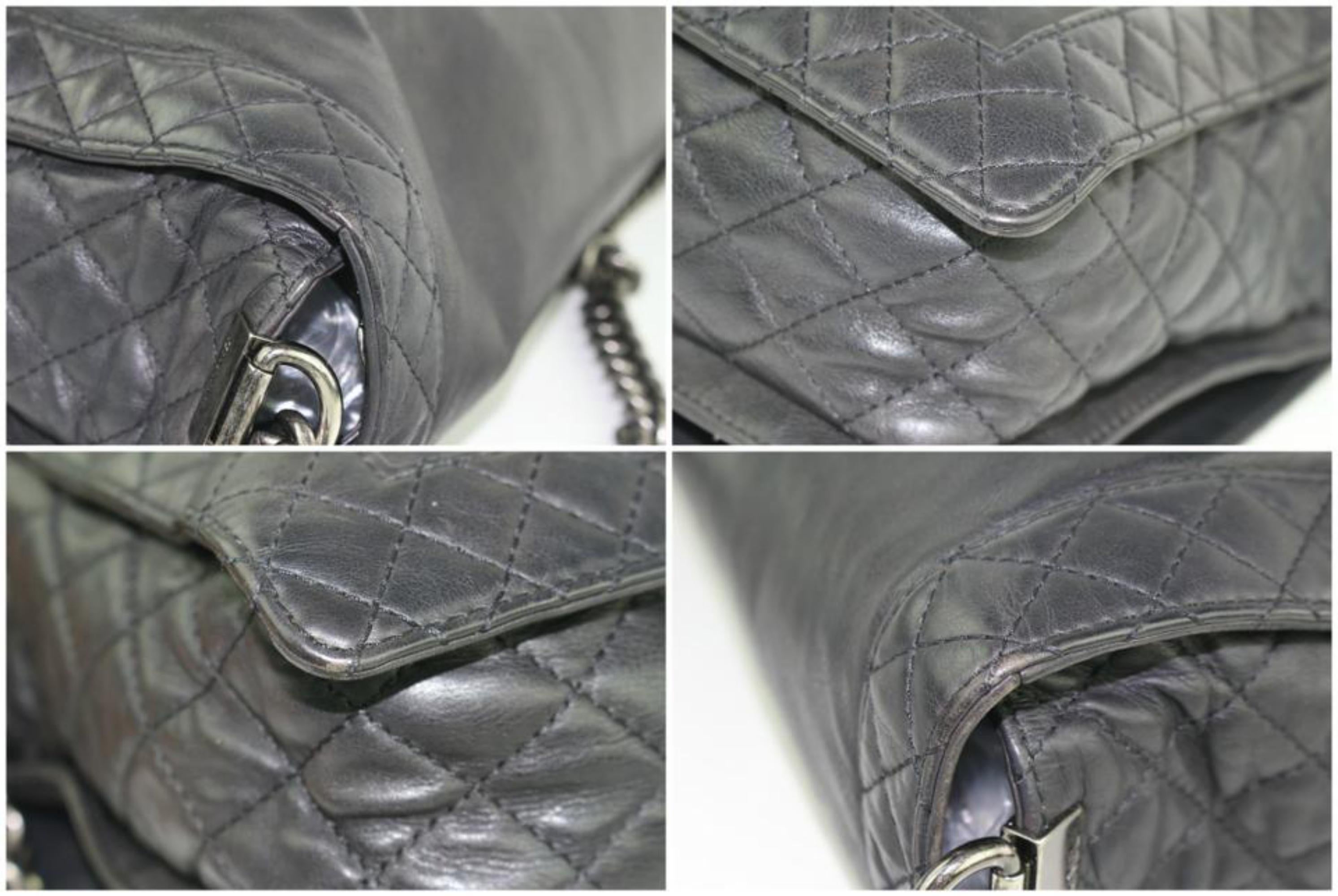 Chanel Boy Large Reverso Quilted 18cz1023 Black Leather Shoulder Bag For Sale 7