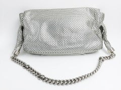 Chanel Boy Limited Edition Silver Perforated Calfskin Leather Shoulder Bag