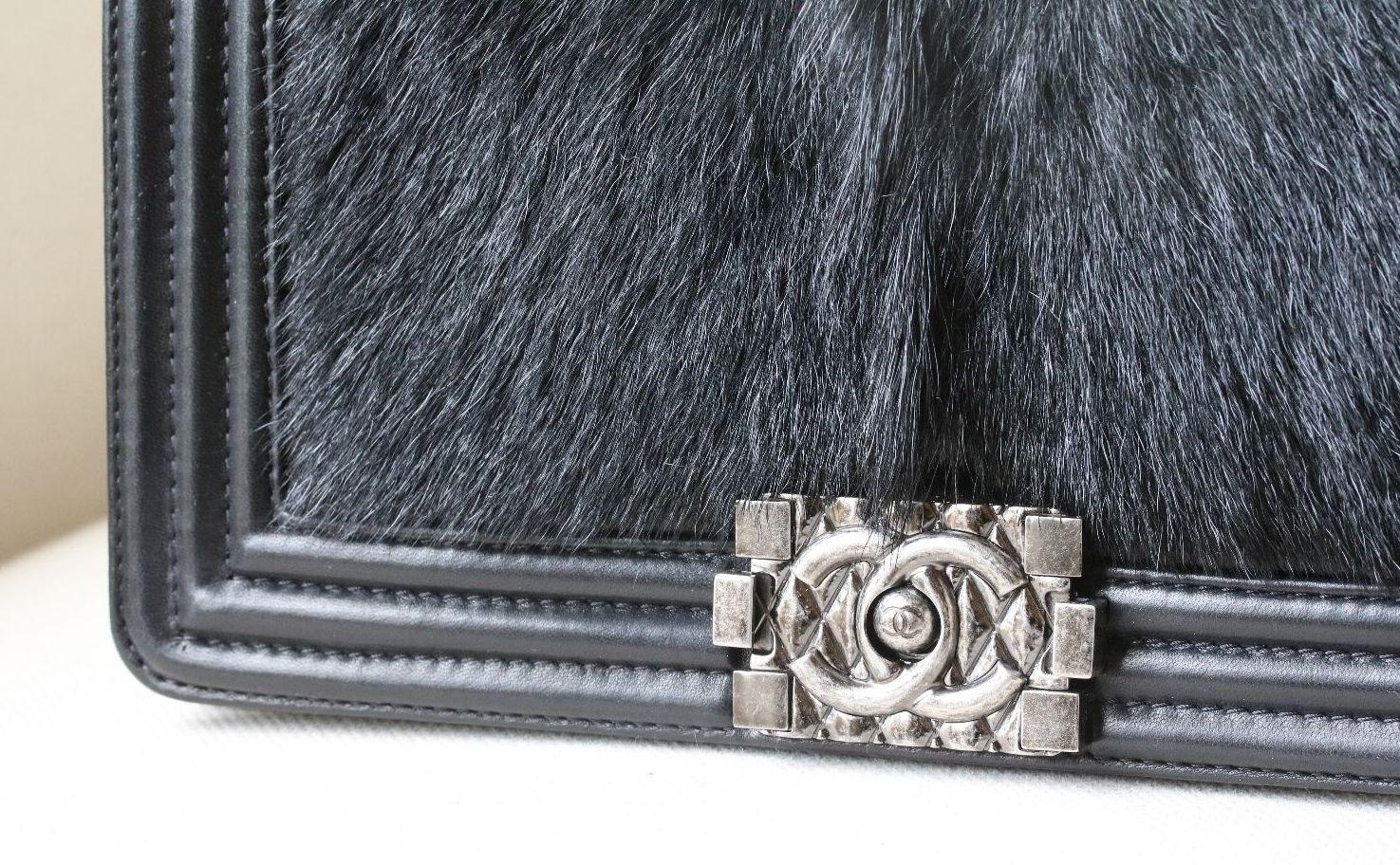 The Chanel Goatskin and Hair Boy Bag perfectly explains why Chanel's beautiful handbags are so coveted. Featuring goatskin and hair detail. It is comparable to a piece of fine art. Add this bag to your collection and you will carry a piece of