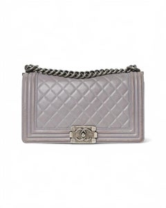 Chanel Boy Medium Trapuntata Grigia