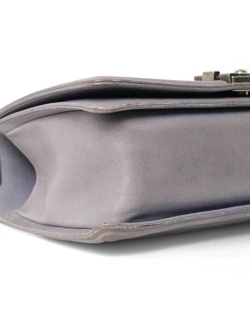 Chanel Boy Medium Quilted Gray For Sale 5