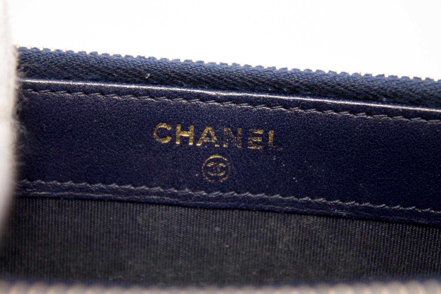 CHANEL Boy Navy Caviar WOC Wallet On Chain Double Zip Shoulder Bag Leather 8