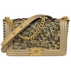 CHANEL Boy New Medium shoulder bag Limited Edition gold lambskin & antique gold