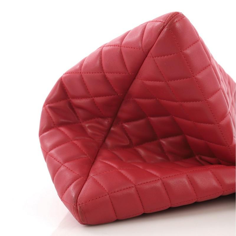 Red Chanel Boy O Case Clutch Quilted Lambskin Medium