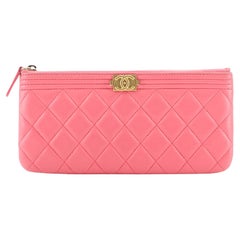 Chanel Boy O Case Clutch Quilted Lambskin Mini