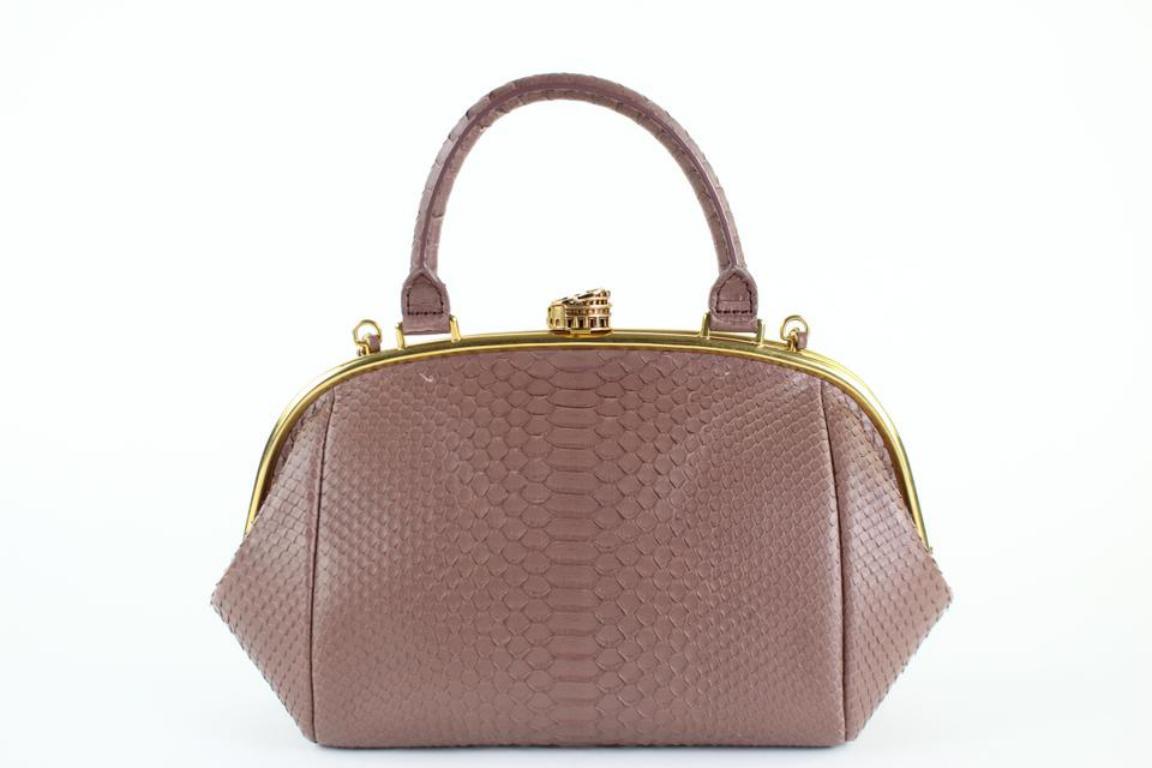 Brown Chanel Boy Python Large Retro Donna Bowling 6ccdg8917 Mauve Leather Shoulder Bag For Sale