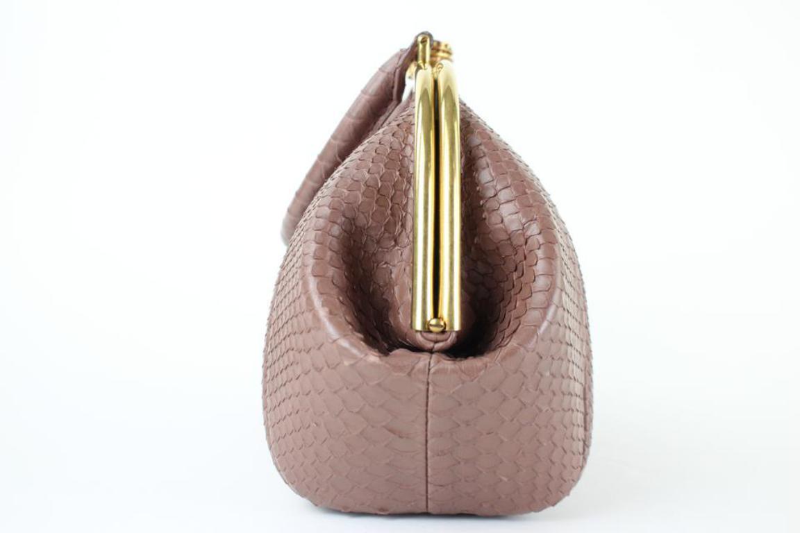 Chanel Boy Python Large Retro Donna Bowling 6ccdg8917 Mauve Leather Shoulder Bag In Excellent Condition For Sale In Forest Hills, NY