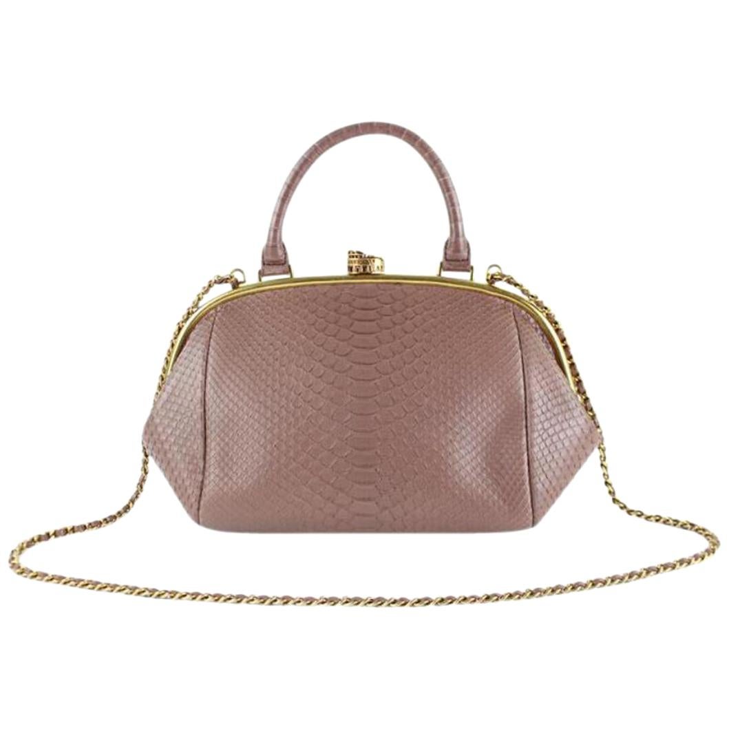 Chanel Boy Python Large Retro Donna Bowling 6ccdg8917 Mauve Leather Shoulder Bag For Sale