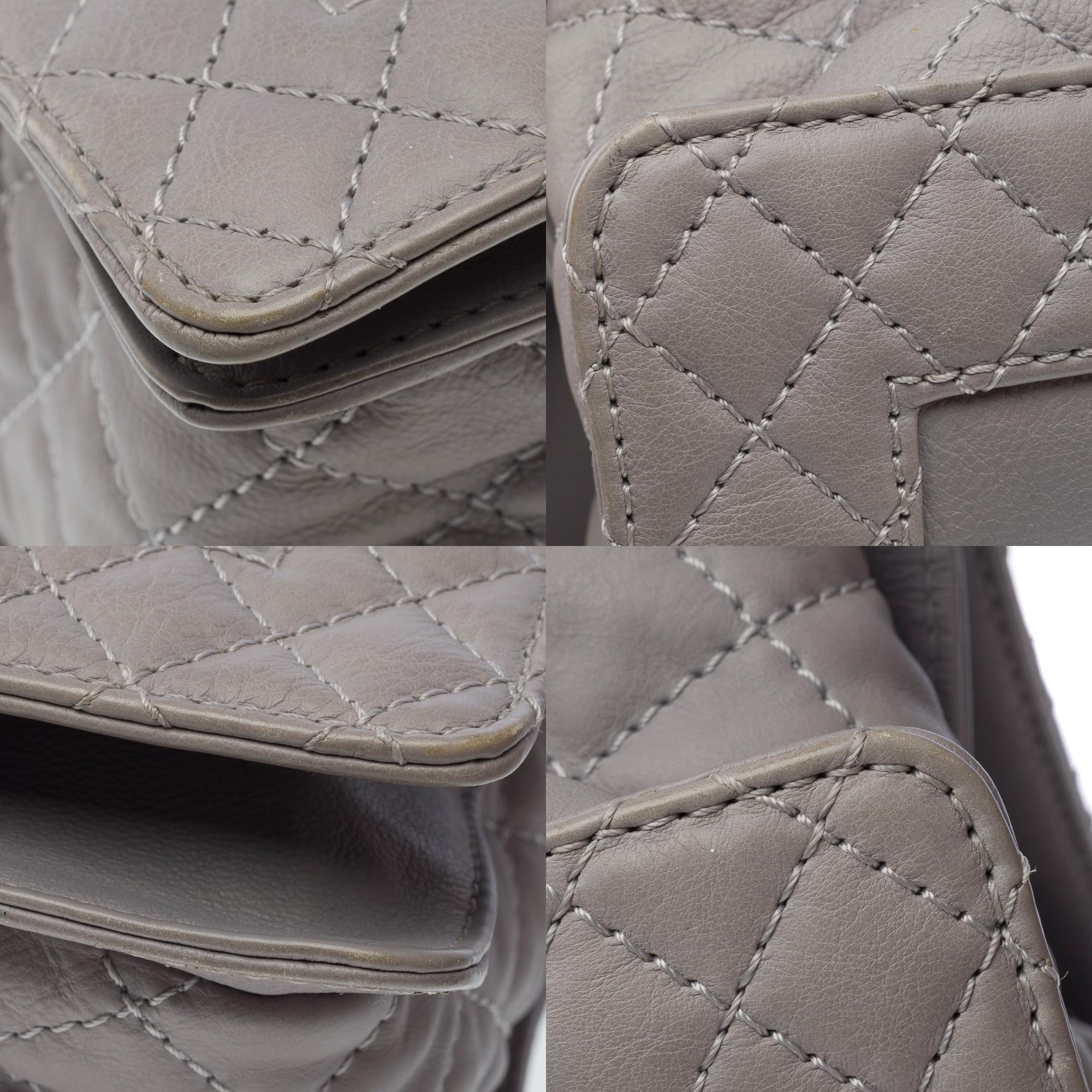 Chanel Boy Reverso Maxi Boy shoulder bag in Grey leather, RHW For Sale 7