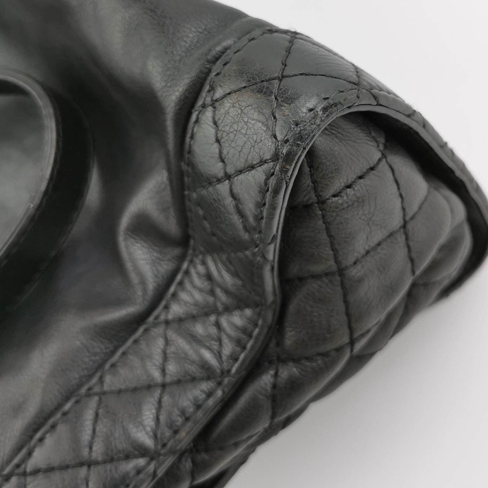 Chanel Boy Reverso Shopping Tote Calfskin Leather Black 6