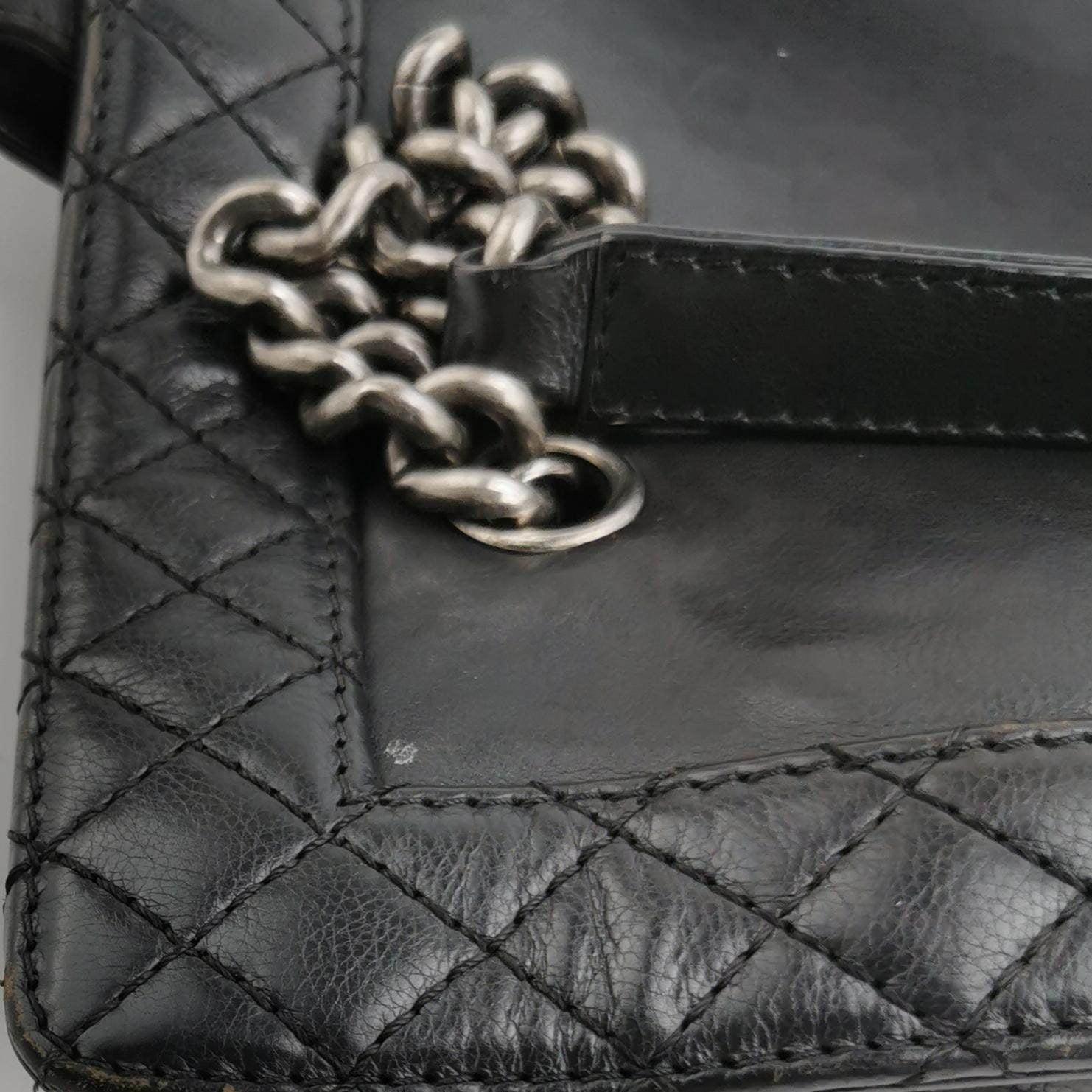 Chanel Boy Reverso Shopping Tote Calfskin Leather Black 8