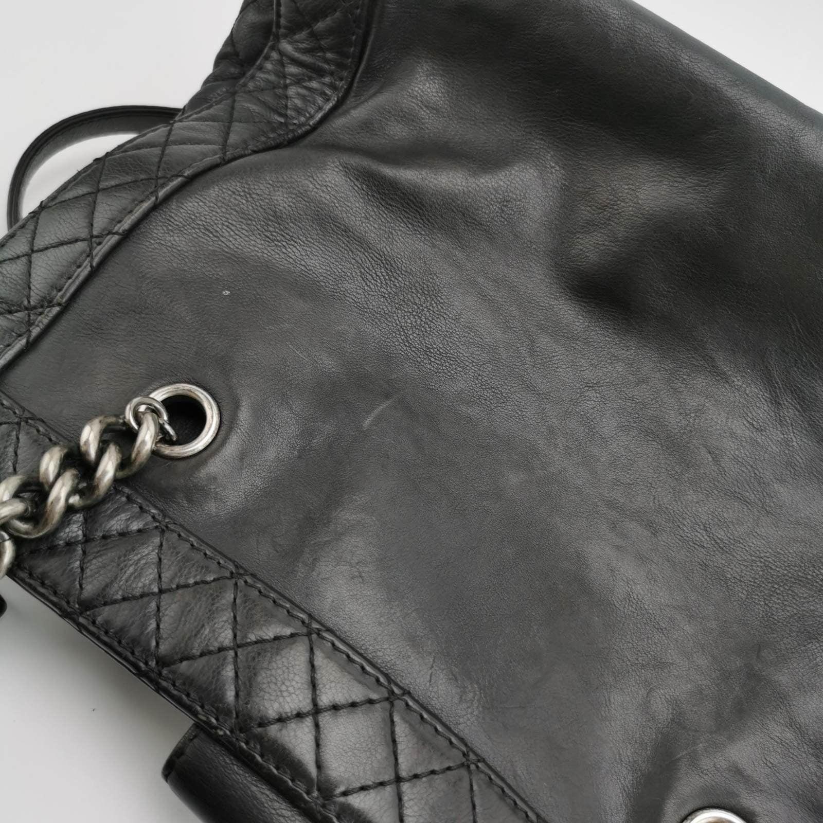 Chanel Boy Reverso Shopping Tote Calfskin Leather Black 12