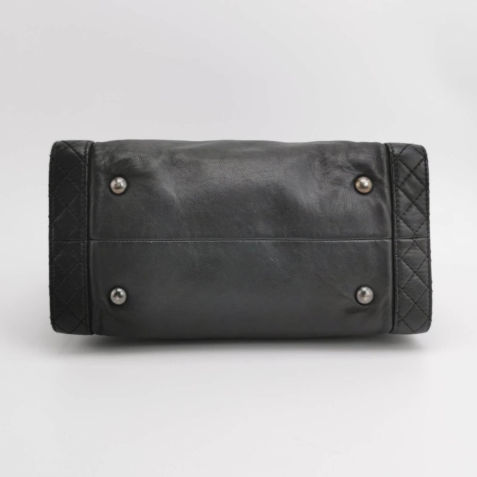Chanel Boy Reverso Shopping Tote Calfskin Leather Black 3