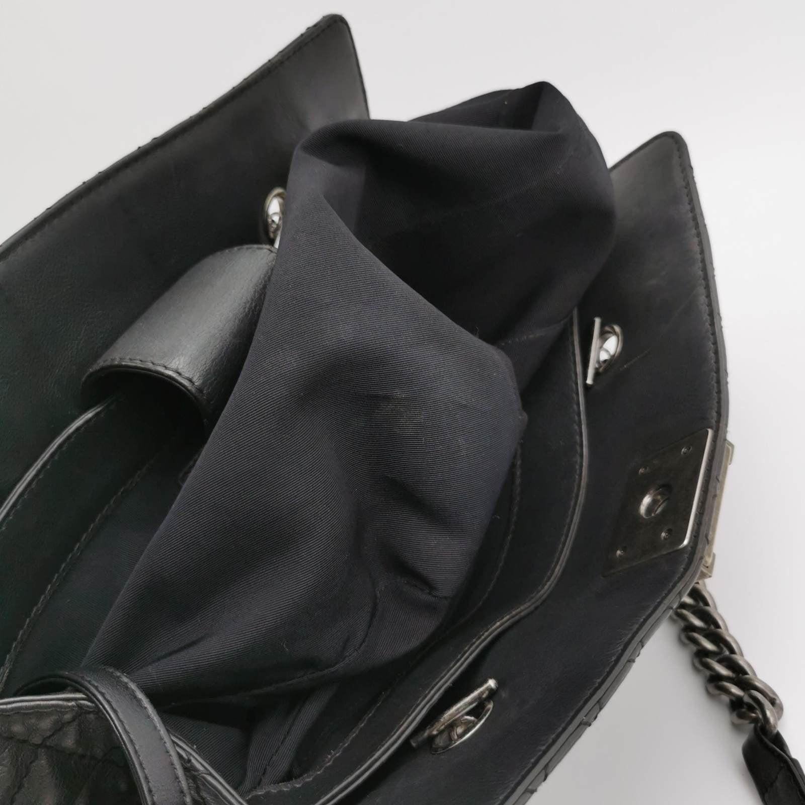 Chanel Boy Reverso Shopping Tote Calfskin Leather Black 5