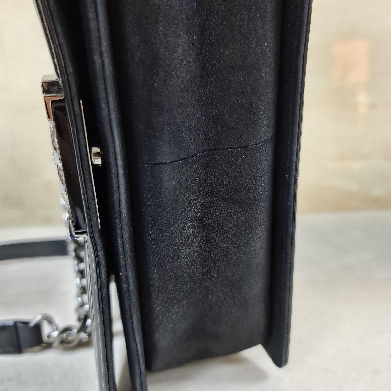 Chanel Boy Sequin  Patent Leather Medium Flap Bag  7