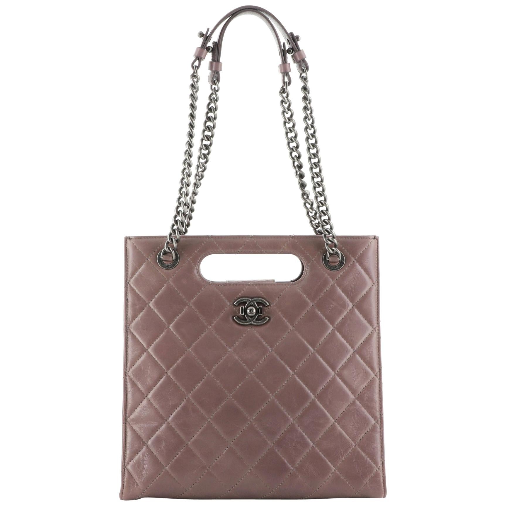 Chanel Boy Shopper Quilted Glazed Calfskin Small