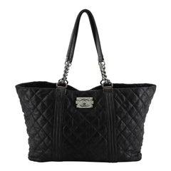 Chanel Boy Shopping Tote Quilted Gentle Iridescent Calfskin