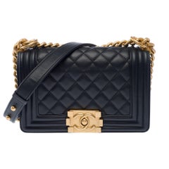 CHANEL Boy Shoulder Bag Navy