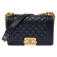 CHANEL Boy Shoulder Bag Navy