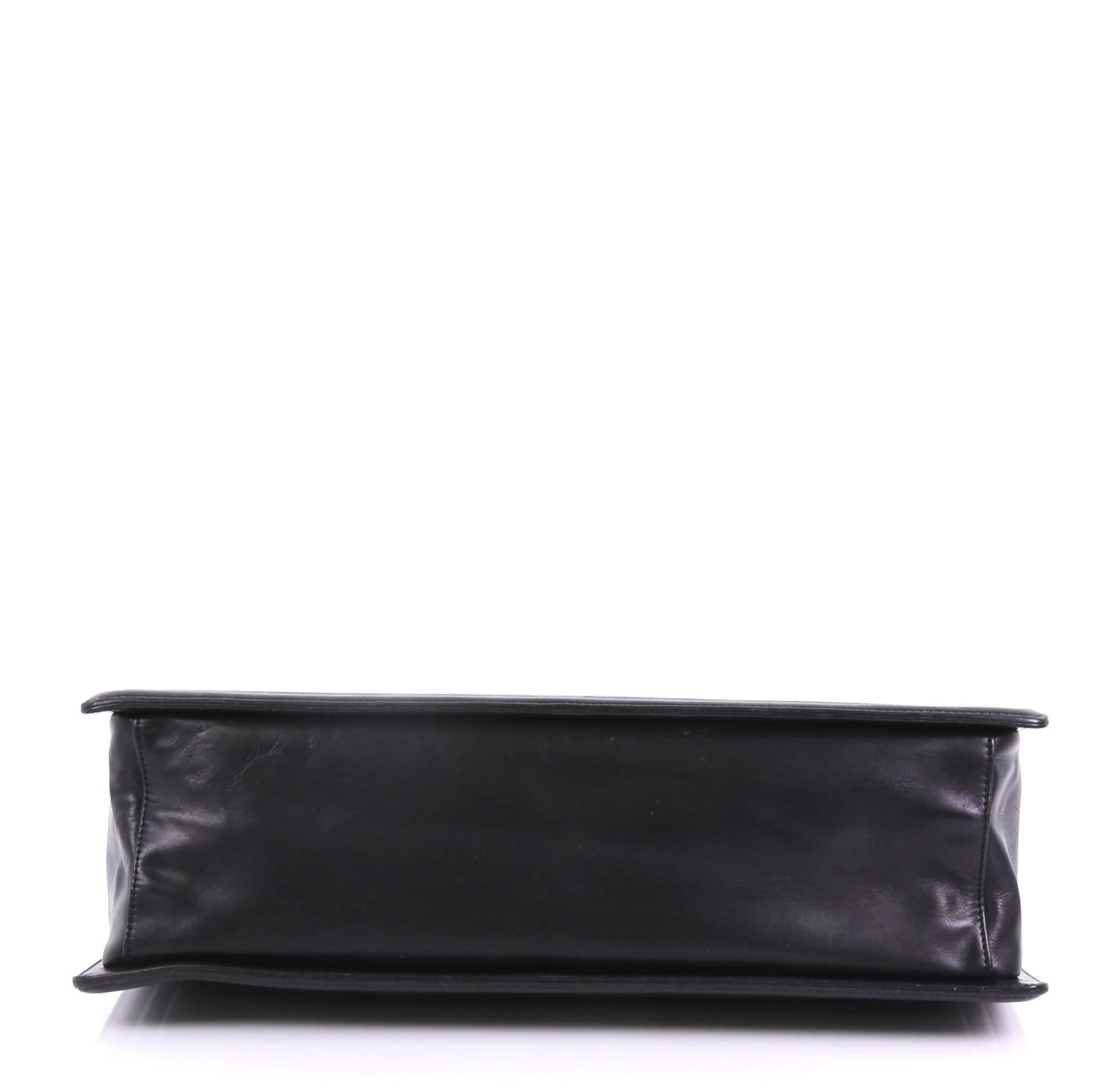 Black Chanel Boy Tote Glazed Calfskin Large