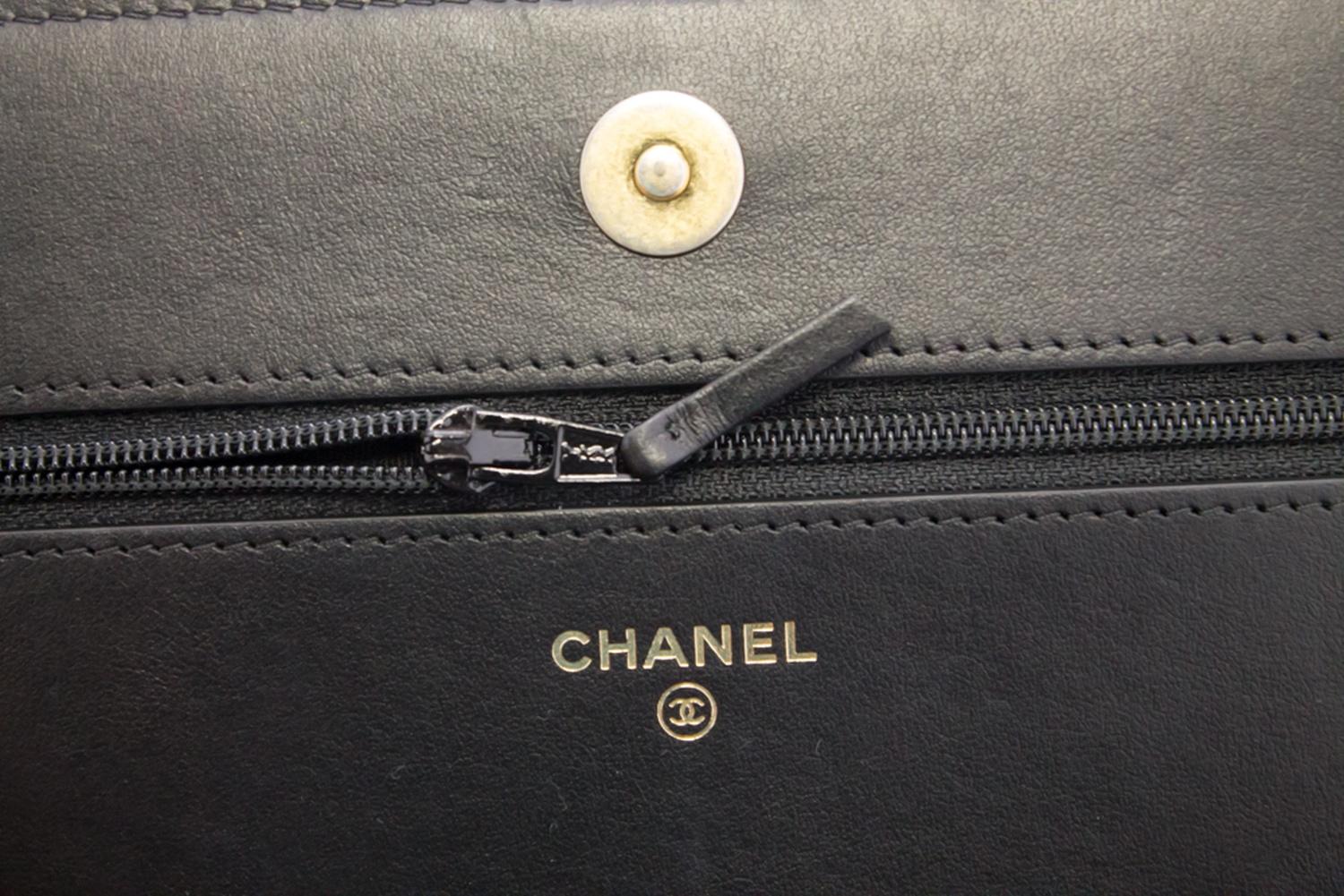 CHANEL Boy V-Stitch Caviar WOC Wallet On Chain Black Shoulder Bag Leather 7