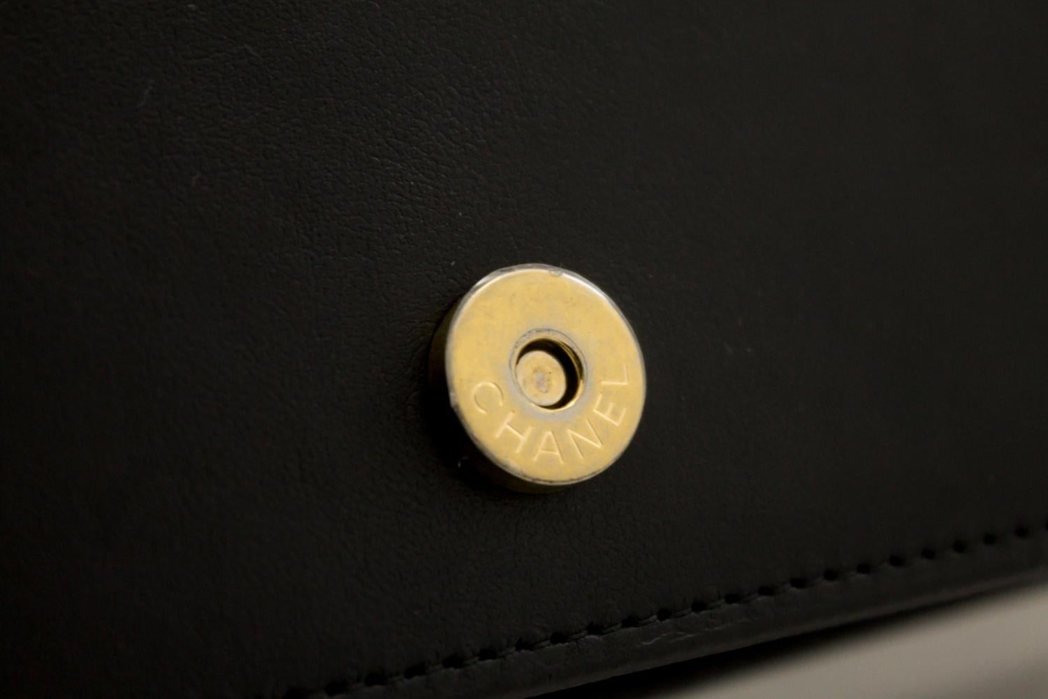 CHANEL Boy V-Stitch Caviar WOC Wallet On Chain Black Shoulder Bag Leather 8