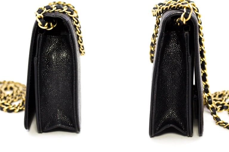 CHANEL Boy VStitch Caviar WOC Wallet On Chain Black Shoulder Bag