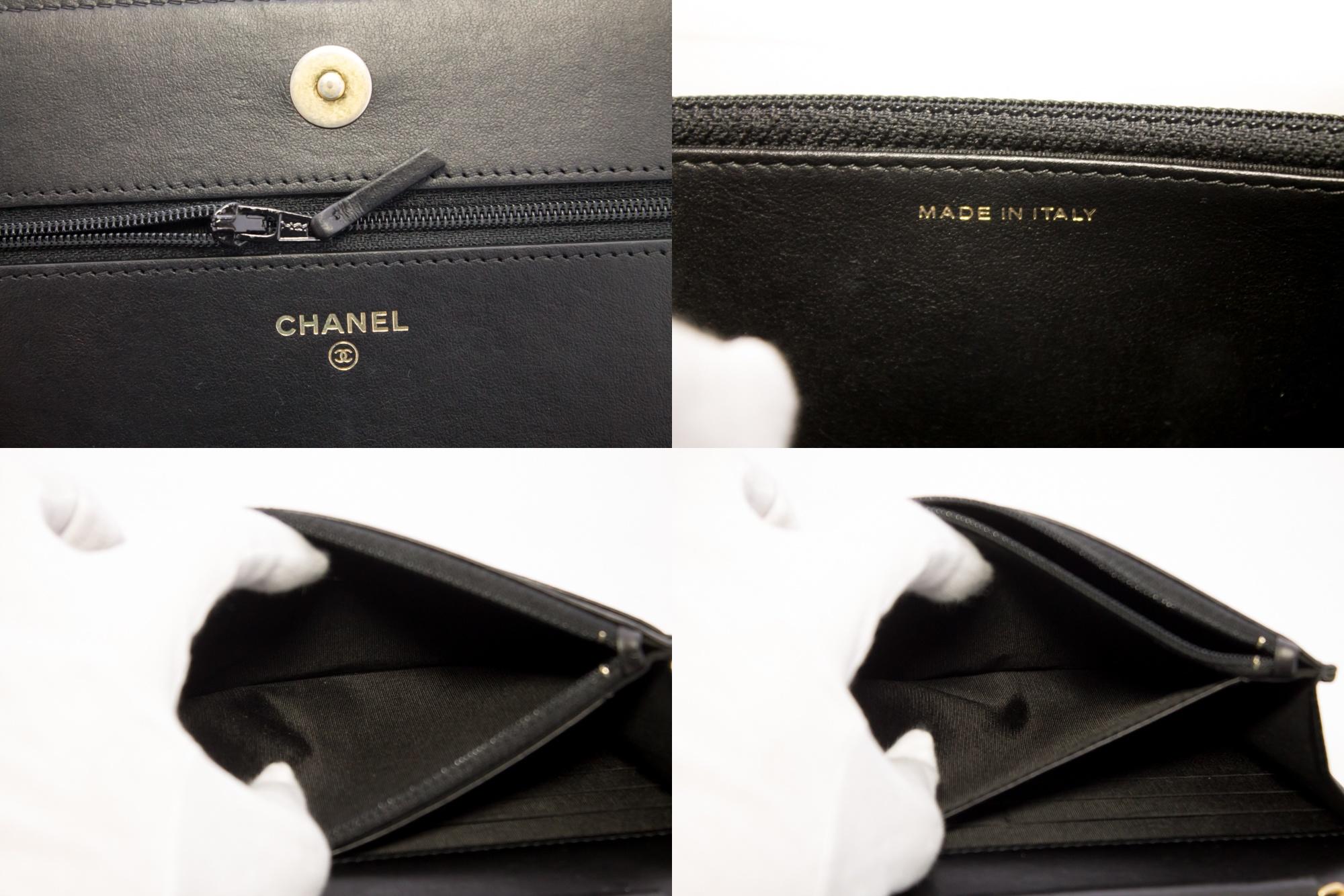 CHANEL Boy V-Stitch Caviar WOC Wallet On Chain Black Shoulder Bag Leather 1